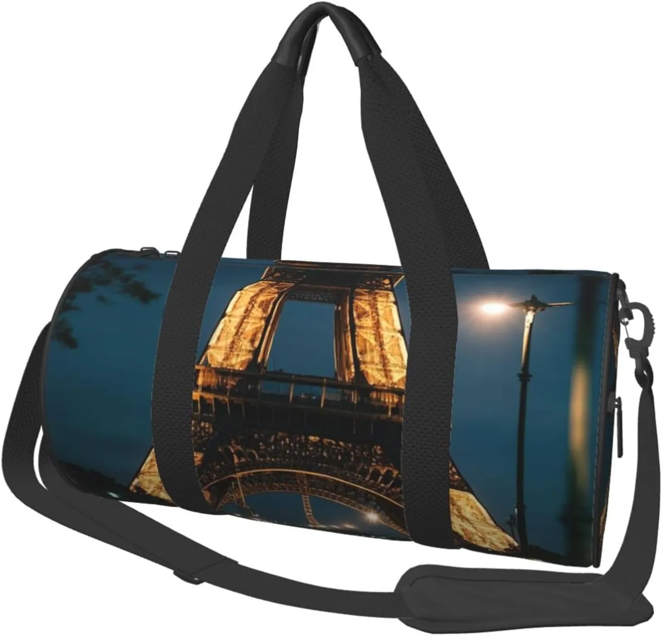 Paris Eiffel Tower France Print Round Large Capacity Travel Luggage Bags,Men's and Women's Hand-Held Travel Clothing Bags