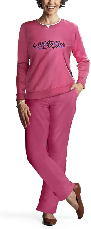 Pembrook Womens Sweat Suits Two-Piece - Ladies Sweatsuits Sets | Embroidered Fleece Sets for Women 2 Piece