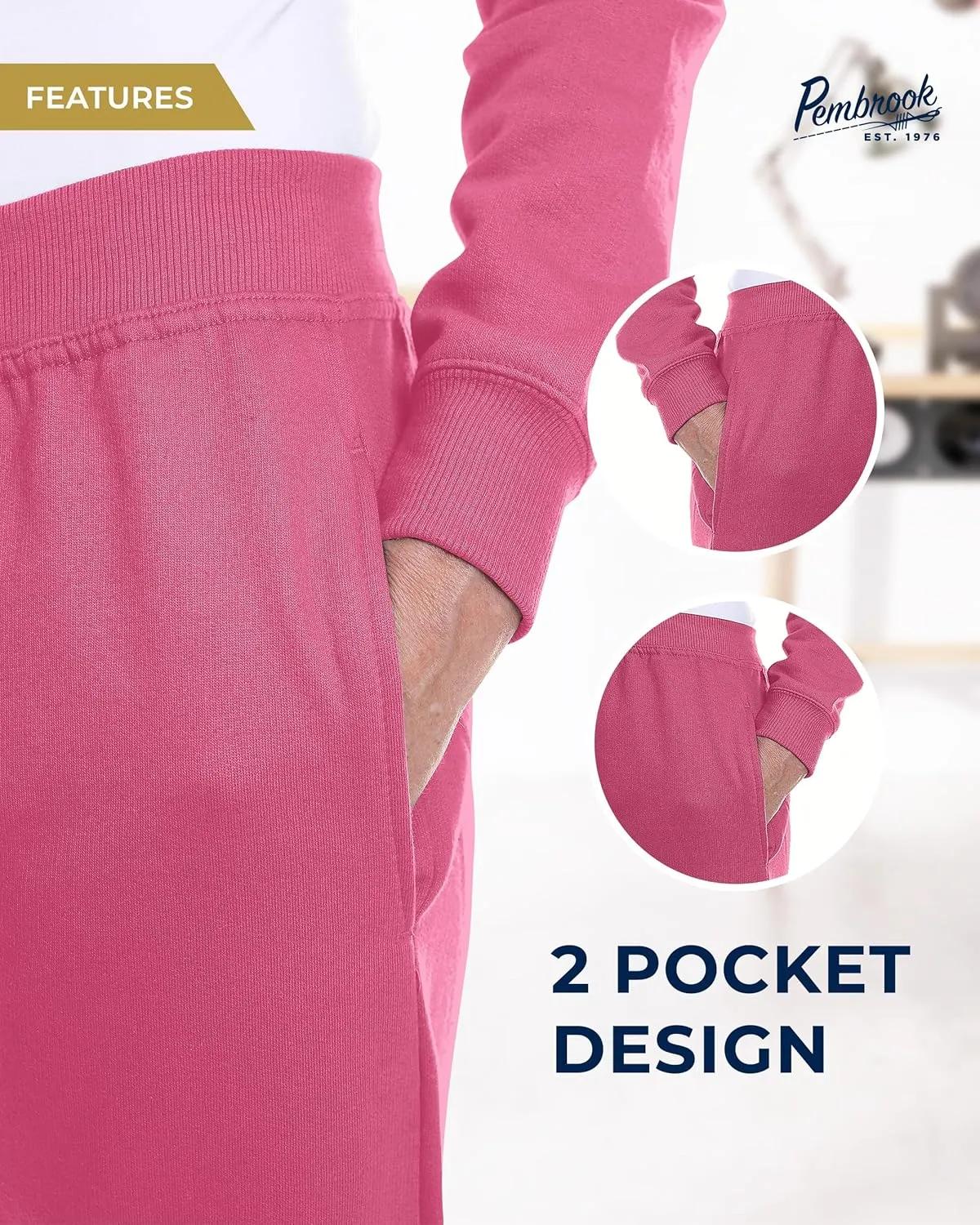 Pembrook Womens Sweat Suits Two-Piece - Ladies Sweatsuits Sets | Embroidered Fleece Sets for Women 2 Piece