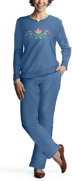 Pembrook Womens Sweat Suits Two-Piece - Ladies Sweatsuits Sets | Embroidered Fleece Sets for Women 2 Piece