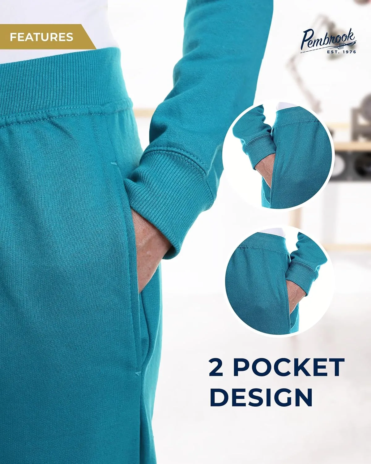 Pembrook Womens Sweat Suits Two-Piece - Ladies Sweatsuits Sets | Embroidered Fleece Sets for Women 2 Piece