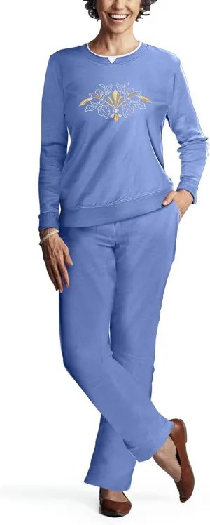 Pembrook Womens Sweat Suits Two-Piece - Ladies Sweatsuits Sets | Embroidered Fleece Sets for Women 2 Piece