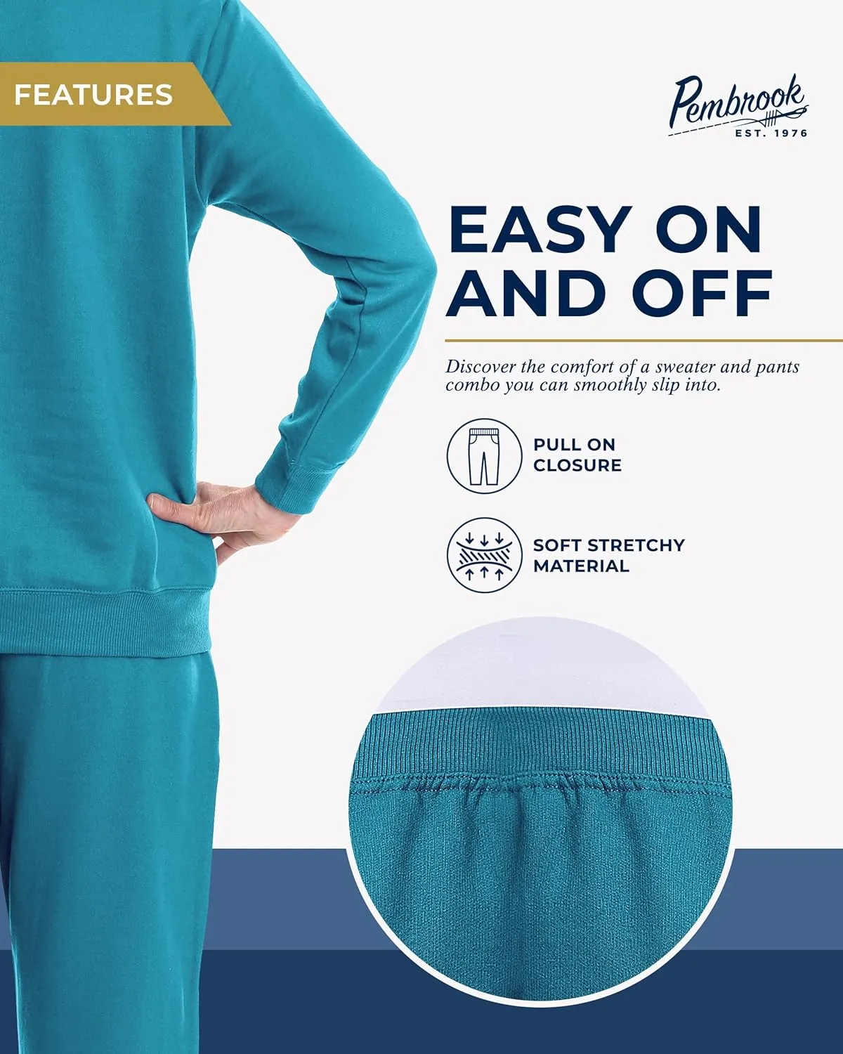Pembrook Womens Sweat Suits Two-Piece - Ladies Sweatsuits Sets | Embroidered Fleece Sets for Women 2 Piece