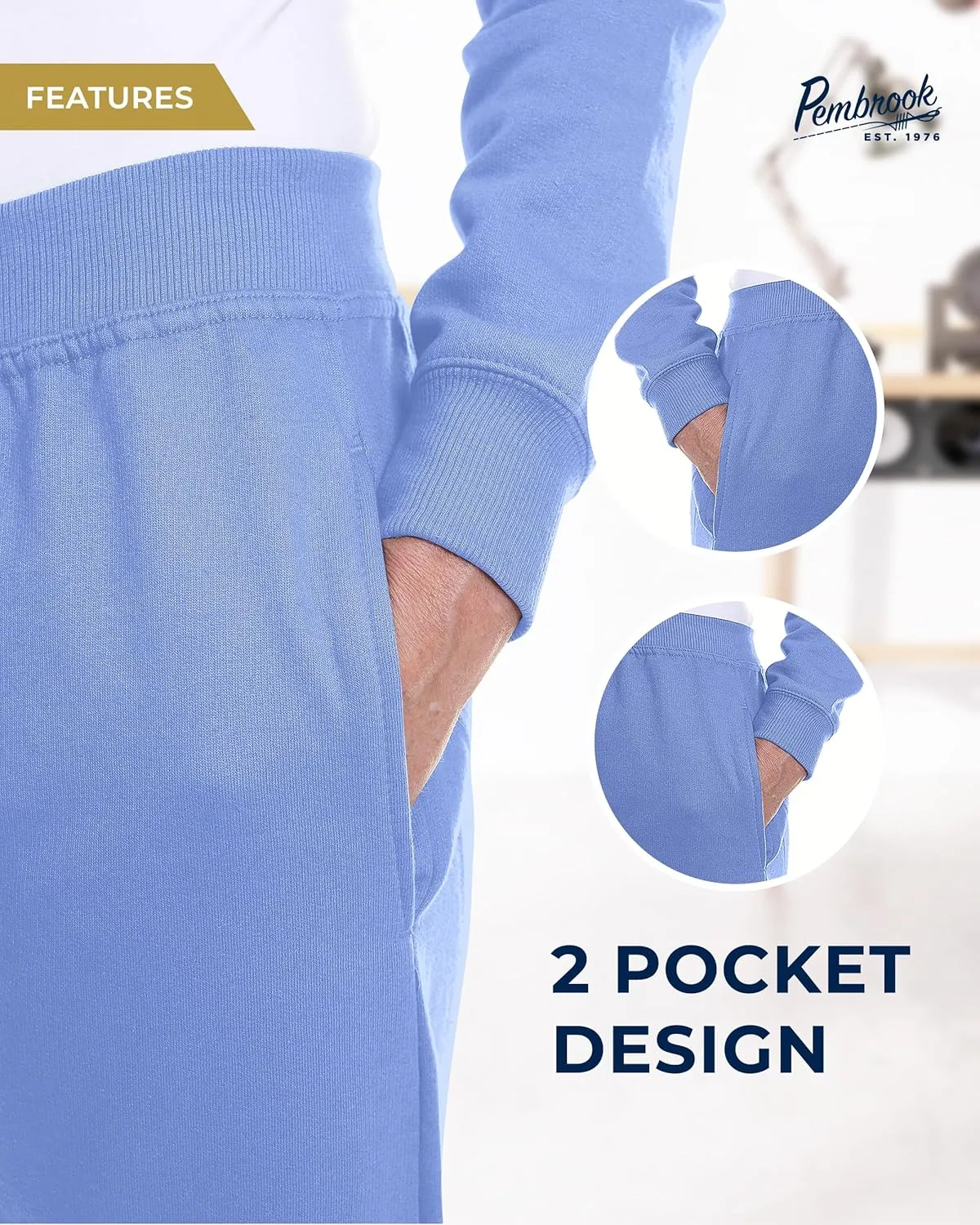 Pembrook Womens Sweat Suits Two-Piece - Ladies Sweatsuits Sets | Embroidered Fleece Sets for Women 2 Piece
