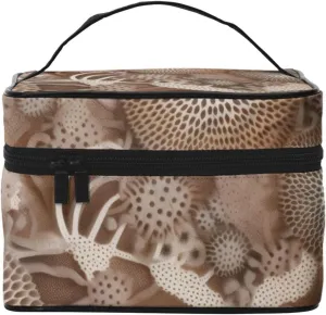 Petoskey Stone Portable Travel Portable Makeup Bag, Petoskey Stone Toiletries Bag, Cute Cosmetic Bags Unisex Daily Necessities Storage Bag