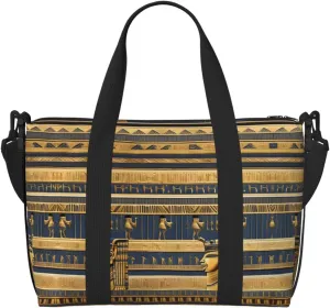 Phayah Egyptian Pharaonic Frescoes Travel Duffel Bag,Sports Tote Gym Bag,Shoulder Weekender Overnight Bag For Women