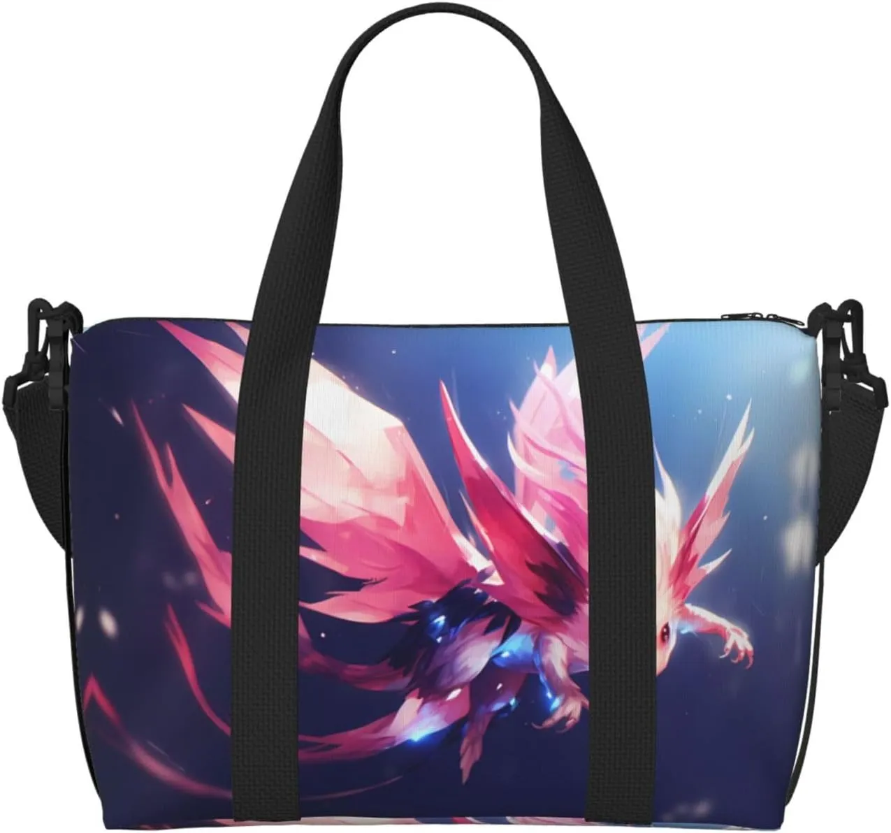 Phayah Pink Hexagon Dinosaur Crossbody Travel Bag Overnighter Duffel Bags Carry On Size Ideal For School Or Overnight Travel Bag