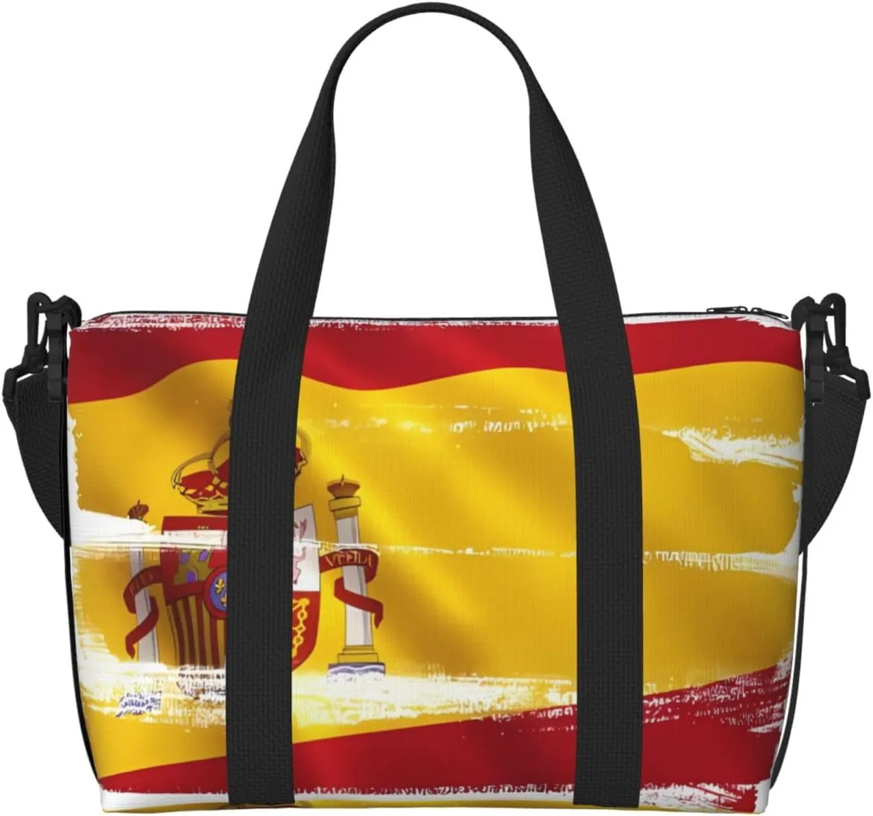Phayah Spain Flag Crossbody Travel Bag Overnighter Duffel Bags Carry On Size Ideal For School Or Overnight Travel Bag