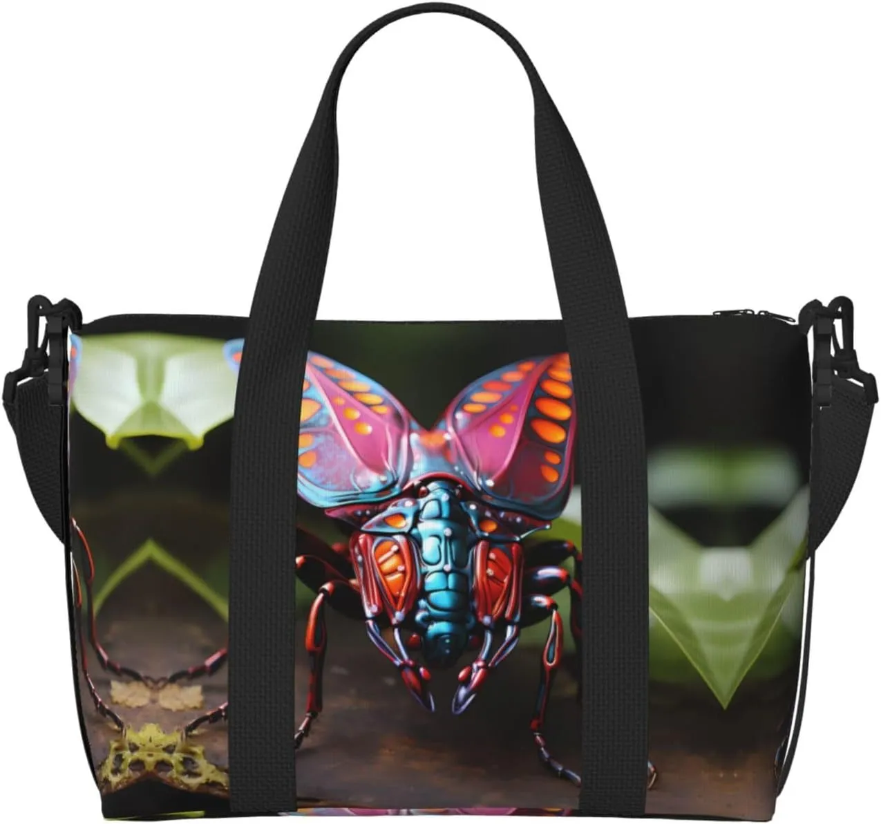 Phayah Strange Insects Travel Duffel Bag,Sports Tote Gym Bag,Shoulder Weekender Overnight Bag For Women