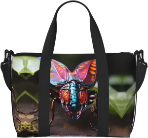 Phayah Strange Insects Travel Duffel Bag,Sports Tote Gym Bag,Shoulder Weekender Overnight Bag For Women