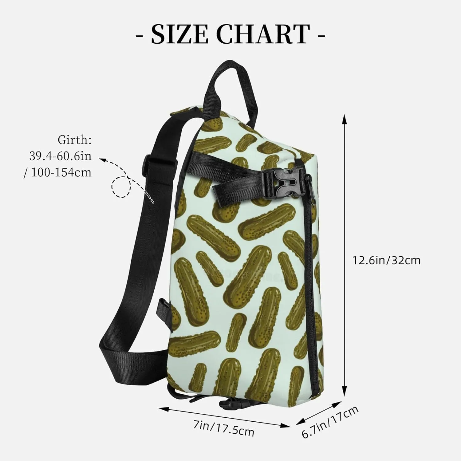 Pickled Cucumbers Sling Bag For Women Casual Crossbody Backpack Shoulder Bag Chest Bag Daypack For Hiking Sports