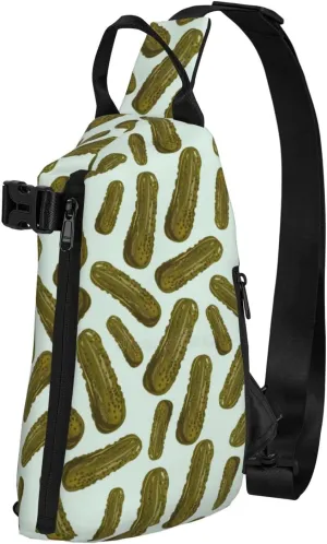 Pickled Cucumbers Sling Bag For Women Casual Crossbody Backpack Shoulder Bag Chest Bag Daypack For Hiking Sports