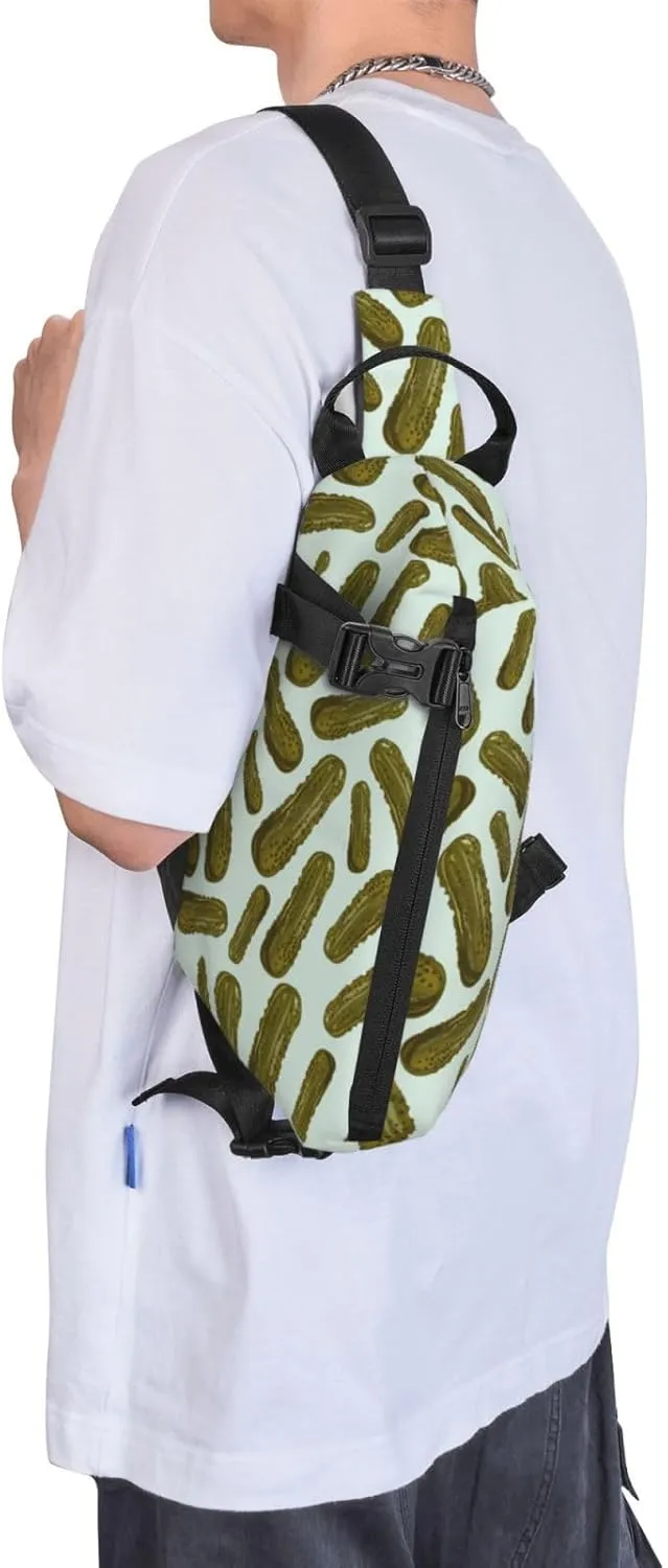 Pickled Cucumbers Sling Bag For Women Casual Crossbody Backpack Shoulder Bag Chest Bag Daypack For Hiking Sports