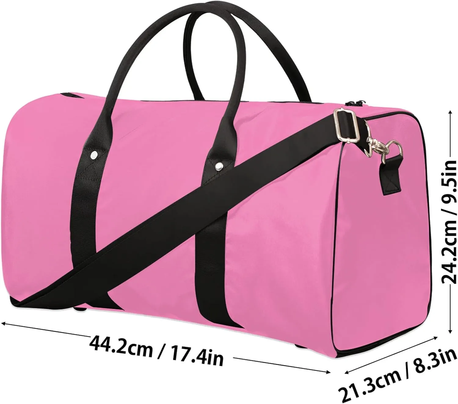 Pink Travel Duffle Bag, Weekender Bags for Women Men, Carry on Overnight Bag Waterproof Gym Bags, Hospital Bag for Labor and Delivery