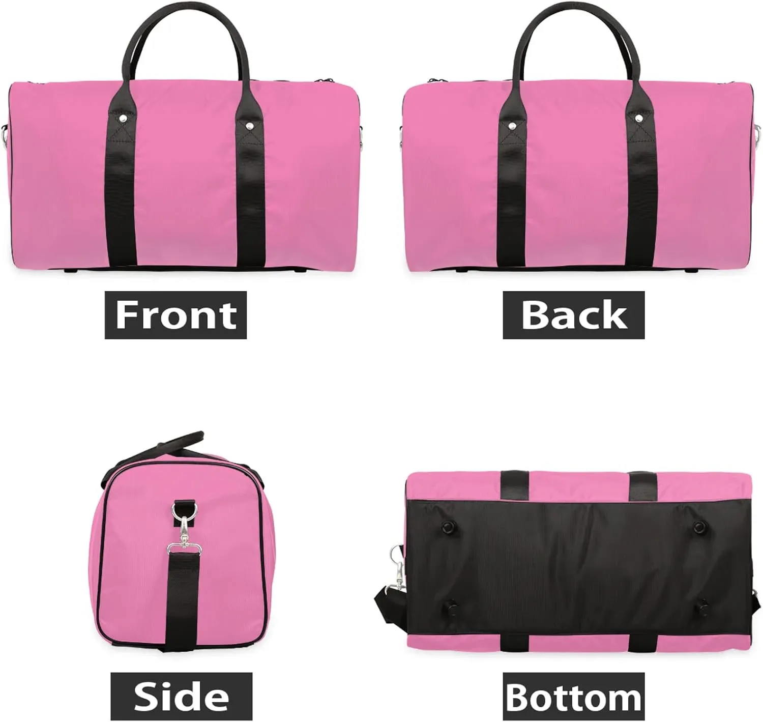 Pink Travel Duffle Bag, Weekender Bags for Women Men, Carry on Overnight Bag Waterproof Gym Bags, Hospital Bag for Labor and Delivery