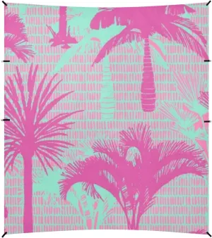 Pink Tropical Palm Beach Cabana Tent UPF50  Easy Setup Sun Shelter with Carrying Bag for Family Travel