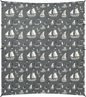 Pirates Design Gray Design Sailing Boat Foldable Beach Cabana UPF50  Protection Easy Setup Sun Shade with Carrying Bag for Camping, Fishing, Backyard Fun