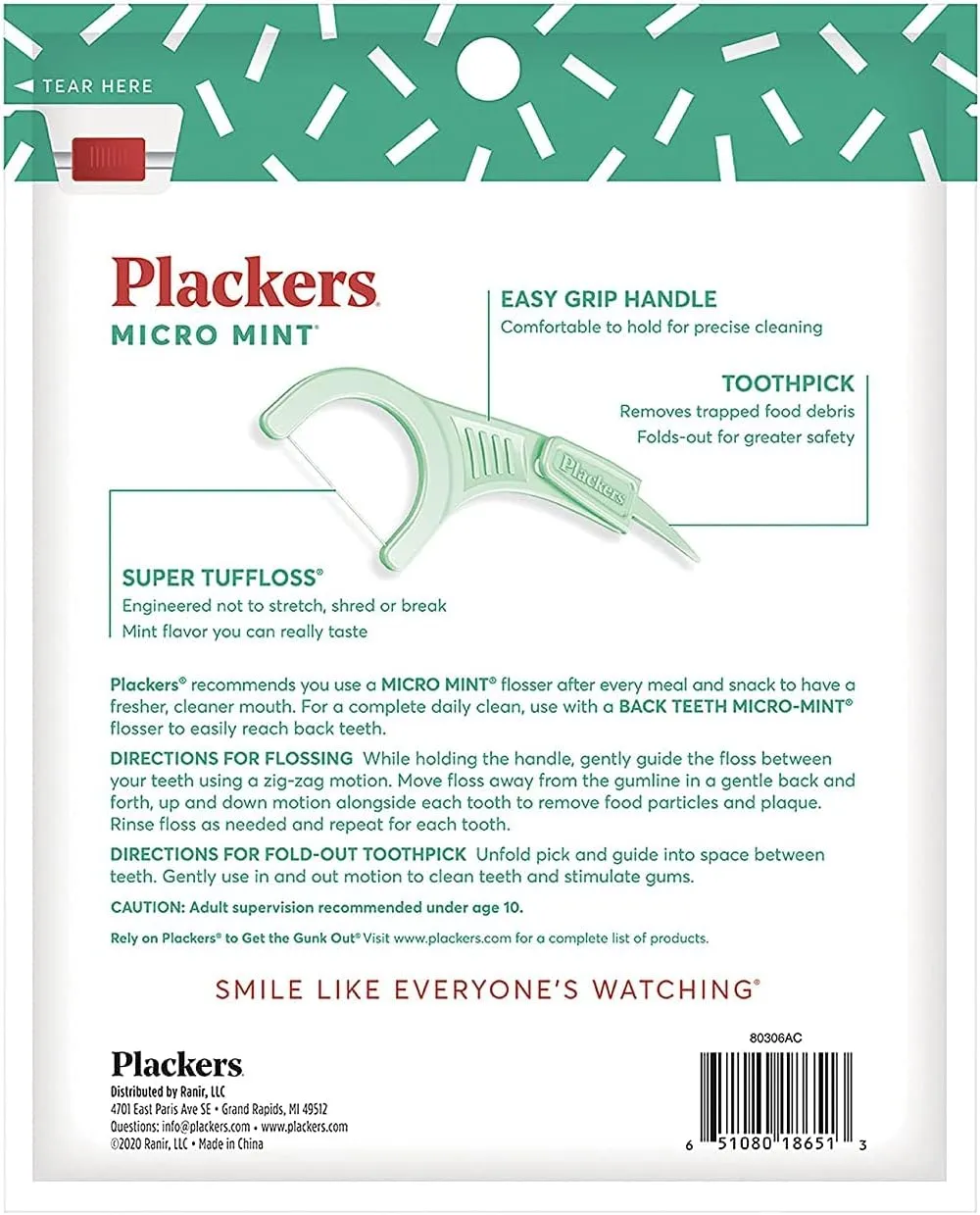 Plackers Micro Mint Dental Floss Picks, 150 Count (Pack of 3)