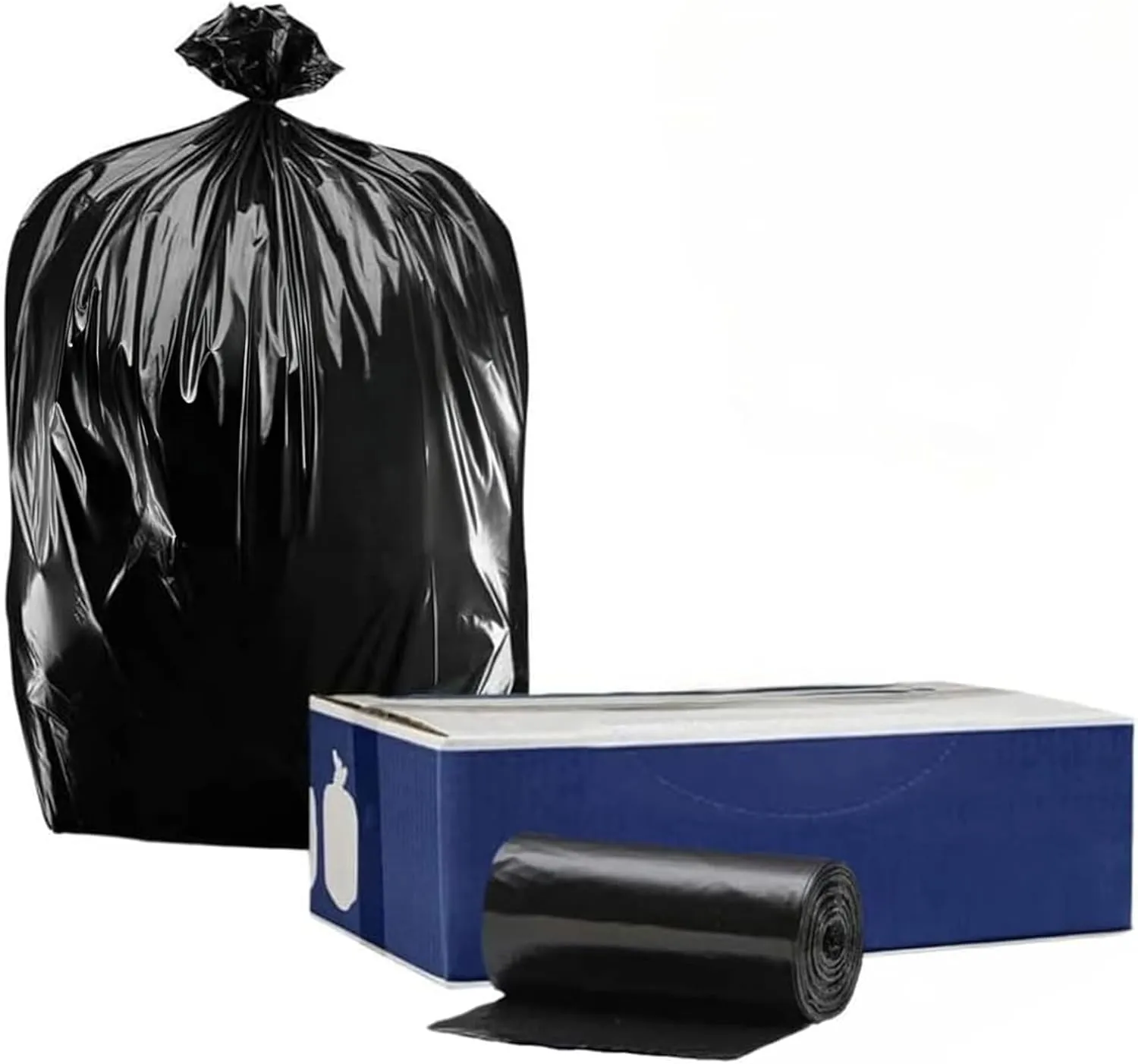 Plasticplace 55-60 Gallon Trash Bags, 1.0 Mil, Black Heavy Duty Garbage Can Liners, 38” x 58”, 100 Count (Pack of 1)