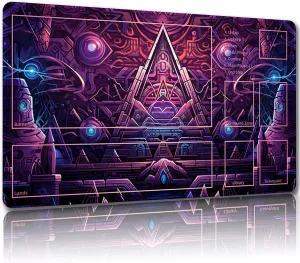 Playmat for MTG, with Free Storage Bags,Game Mat 24 x 14 inches, TCG and Board Game Mat for Cards,Mousepad Desk Mats (with Zones,Magic Mat 14)