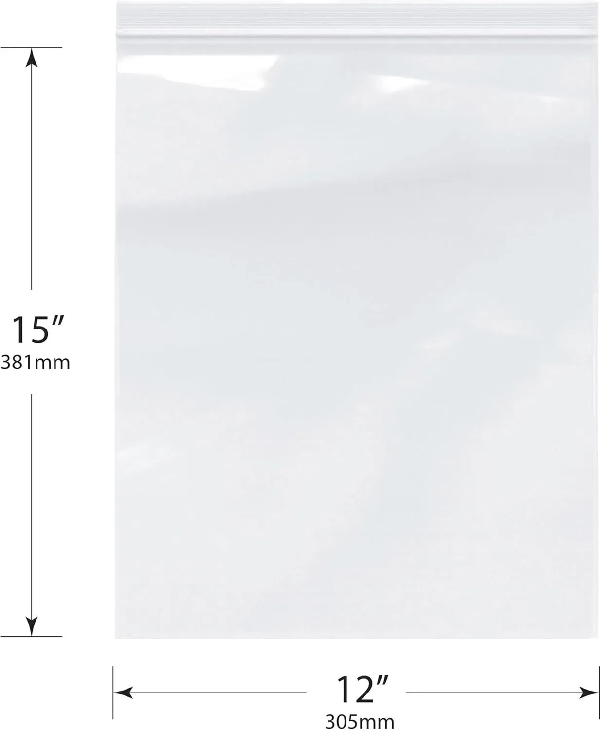 Plymor 12" x 15" (Pack of 50), 6 Mil Industrial Duty Zipper Reclosable Plastic Bags
