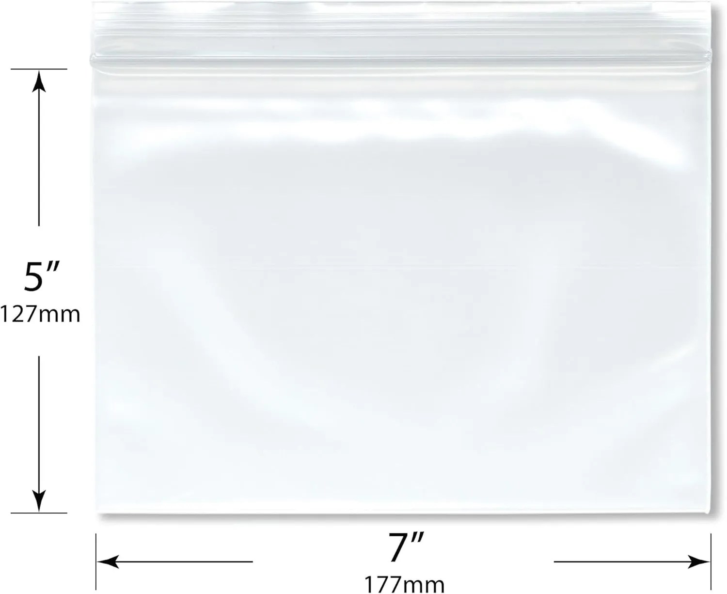 Plymor 7" x 5" (Pack of 100), 4 Mil Heavy Duty Zipper Reclosable Plastic Bags