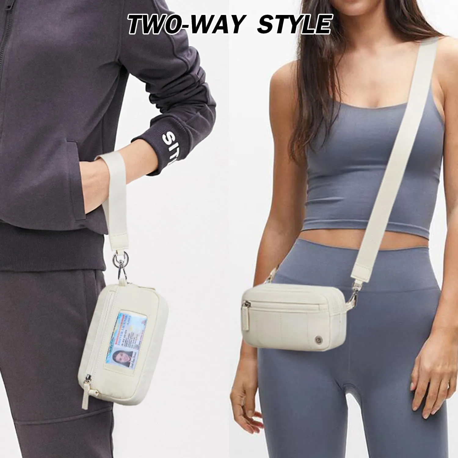 POIUGOYA Small Nylon Crossbody Bags for Women,RFID Wristlet Purse Built in Wallet, 4 Zipper Crossbody Wallet Phone Organizer