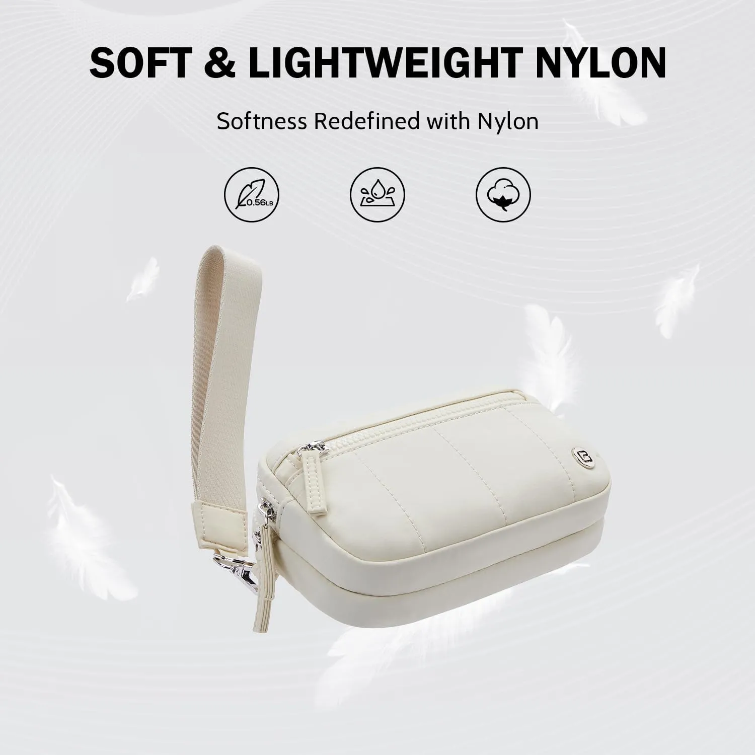 POIUGOYA Small Nylon Crossbody Bags for Women,RFID Wristlet Purse Built in Wallet, 4 Zipper Crossbody Wallet Phone Organizer