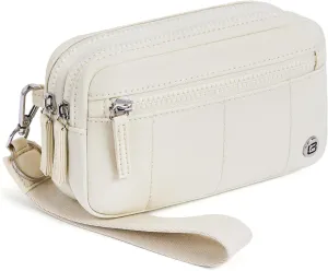 POIUGOYA Small Nylon Crossbody Bags for Women,RFID Wristlet Purse Built in Wallet, 4 Zipper Crossbody Wallet Phone Organizer