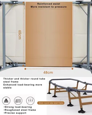 Portable Folding Camping Cot, Sleeping Cots with Mattress and Pillow, Comfortable 1600D Oxford Heavy Duty Guest Bed for Office/Home Nap/Outdoor Travel