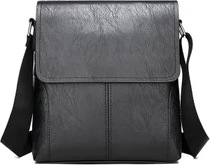 PORT&LOTUS Messenger Bags for Men - Small PU Leather Crossbody Bags