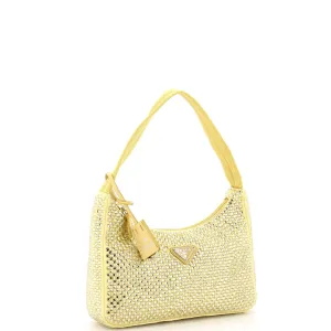 Prada Hobo Crystal Embellished Satin Mini