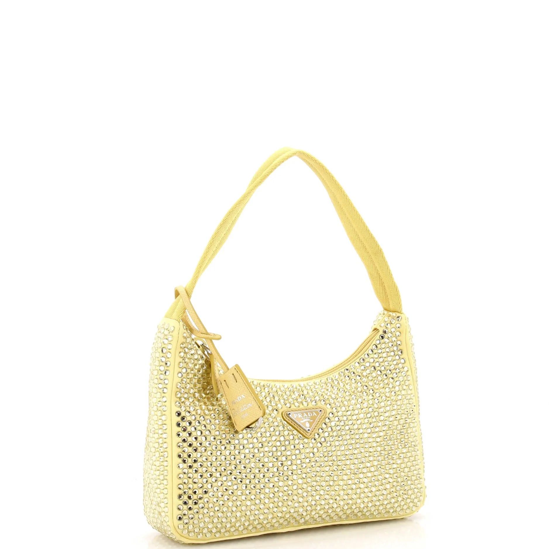 Prada Hobo Crystal Embellished Satin Mini