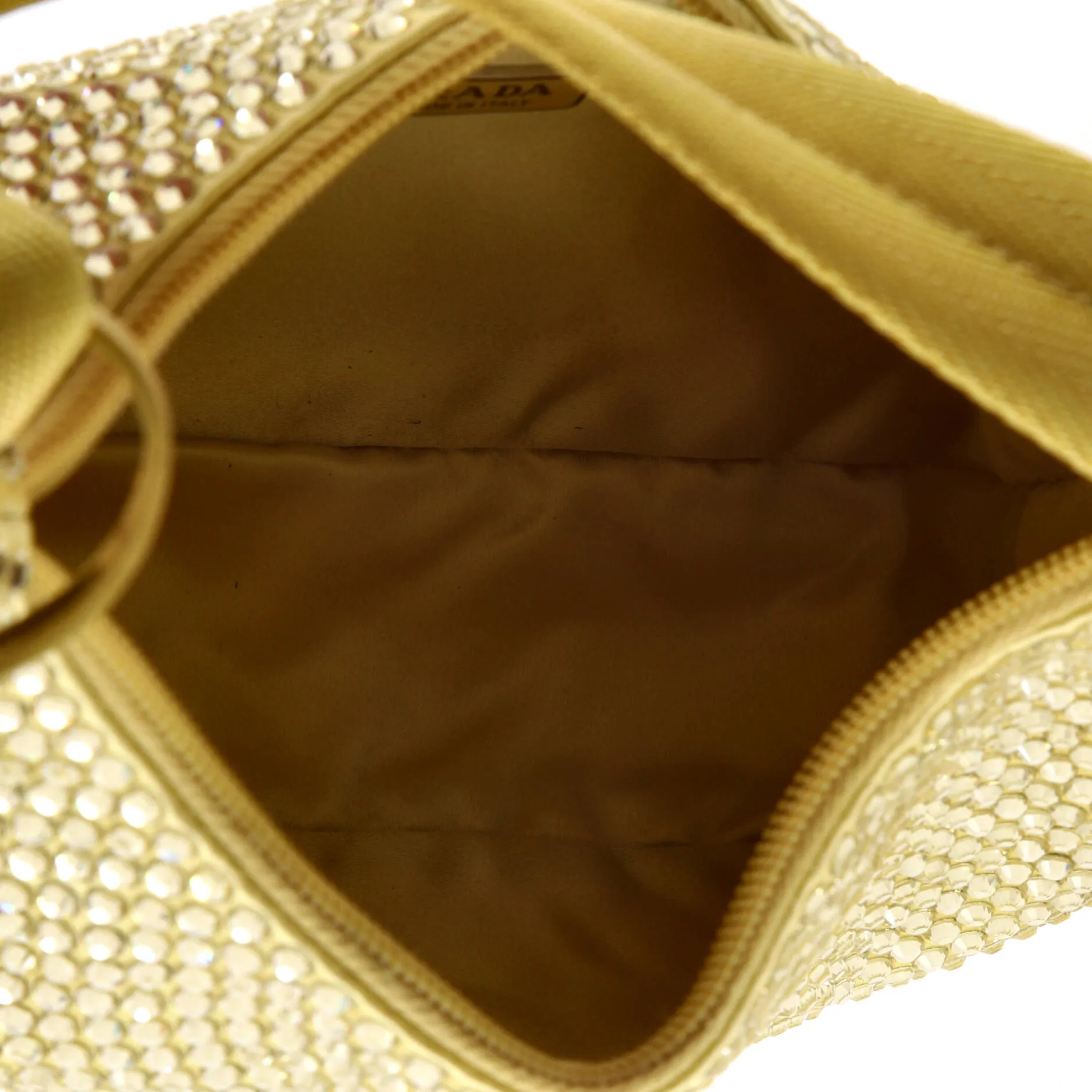 Prada Hobo Crystal Embellished Satin Mini