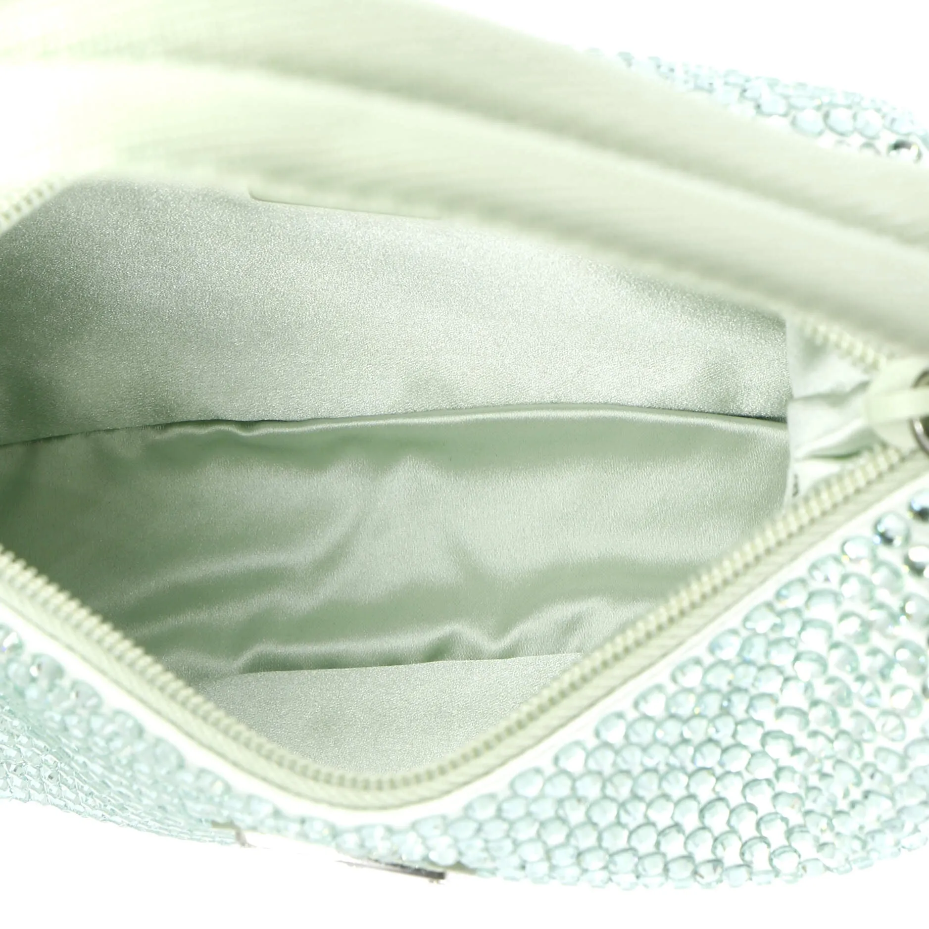 Prada Re-Edition 2000 Hobo Crystal Embellished Satin Mini