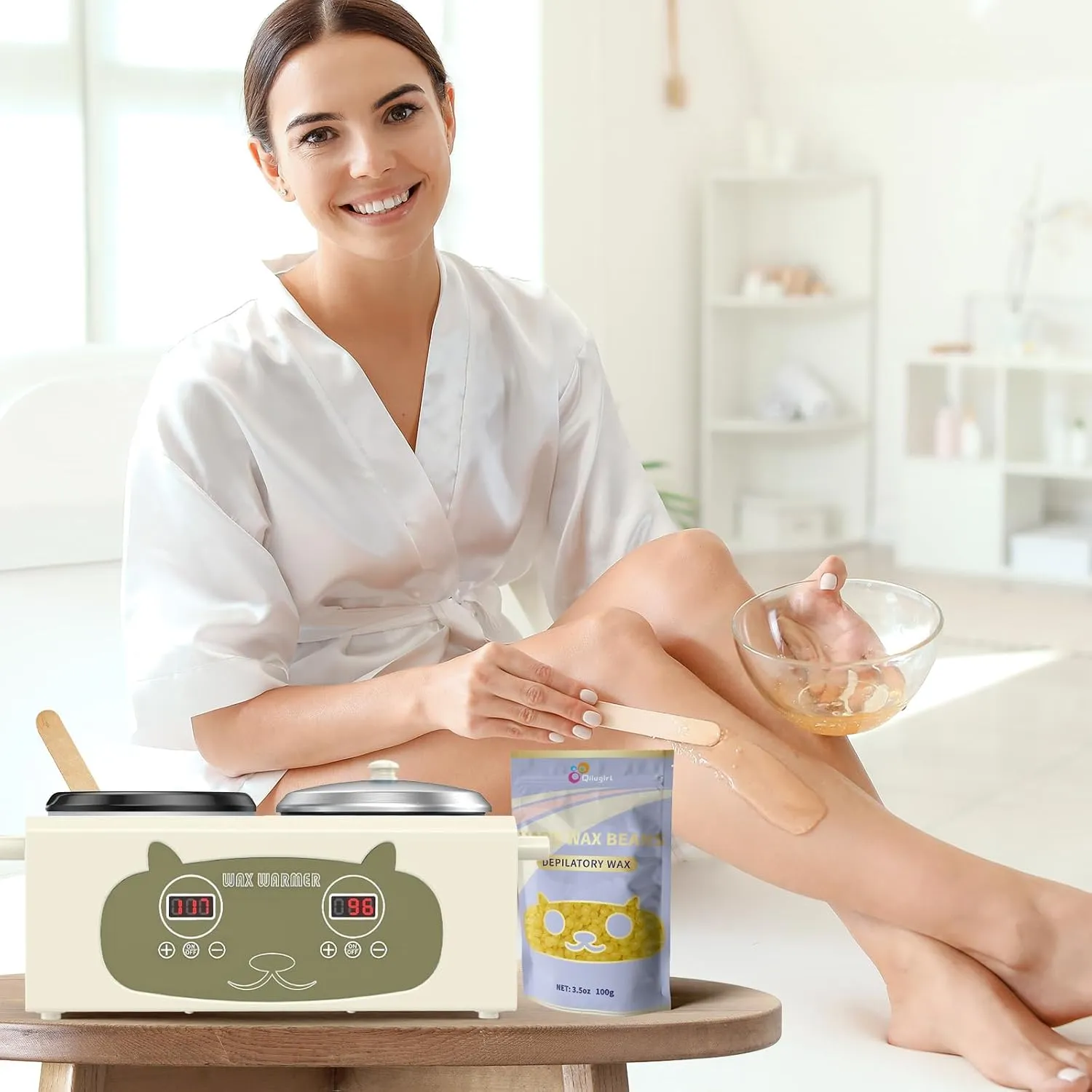 Professional Dual Wax Machine for Hair Removal with Waxing Kits, Green