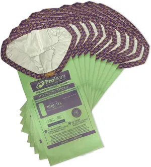 ProTeam 107313 Intercept Micro Filter Bags with Open Collar and 10-Quart Capacity, 10-Pack of Replacement Vacuum Filters