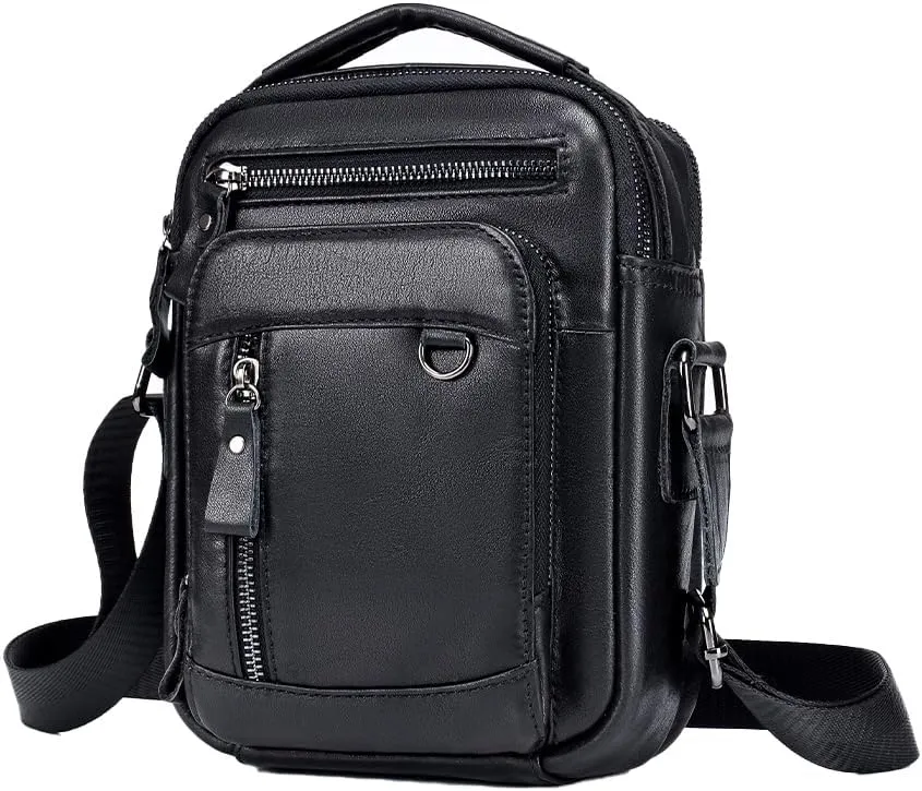 Pundarika Genuine Leather Men's Shoulder Bag - Briefcase Handbag, Crossbody Messenger Bag