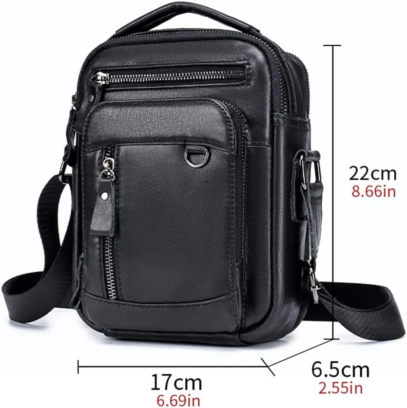 Pundarika Genuine Leather Men's Shoulder Bag - Briefcase Handbag, Crossbody Messenger Bag