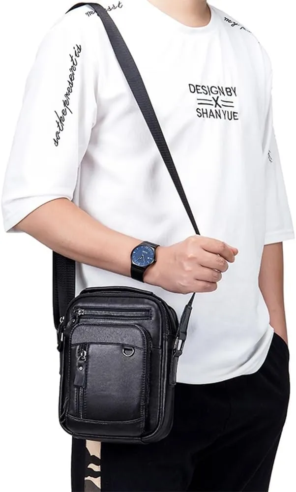 Pundarika Genuine Leather Men's Shoulder Bag - Briefcase Handbag, Crossbody Messenger Bag