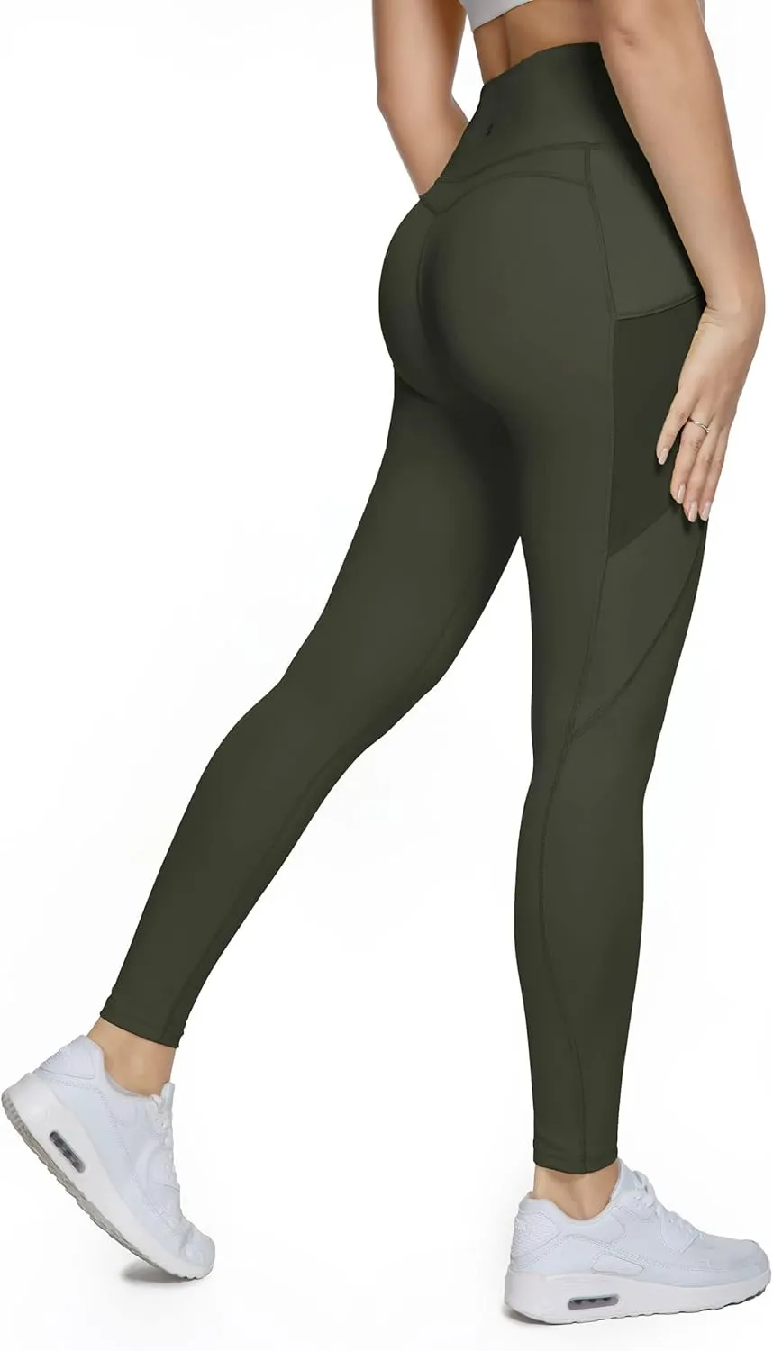 QUEENIEKE Women Yoga Pants Color Blocking Mesh Workout Running Leggings Tights 8030