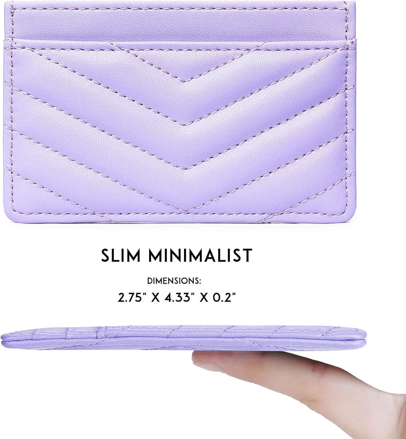 Quilted Leather Card Holder Wallet with RFID Blocking - Gifts for Teenage Girls and Women