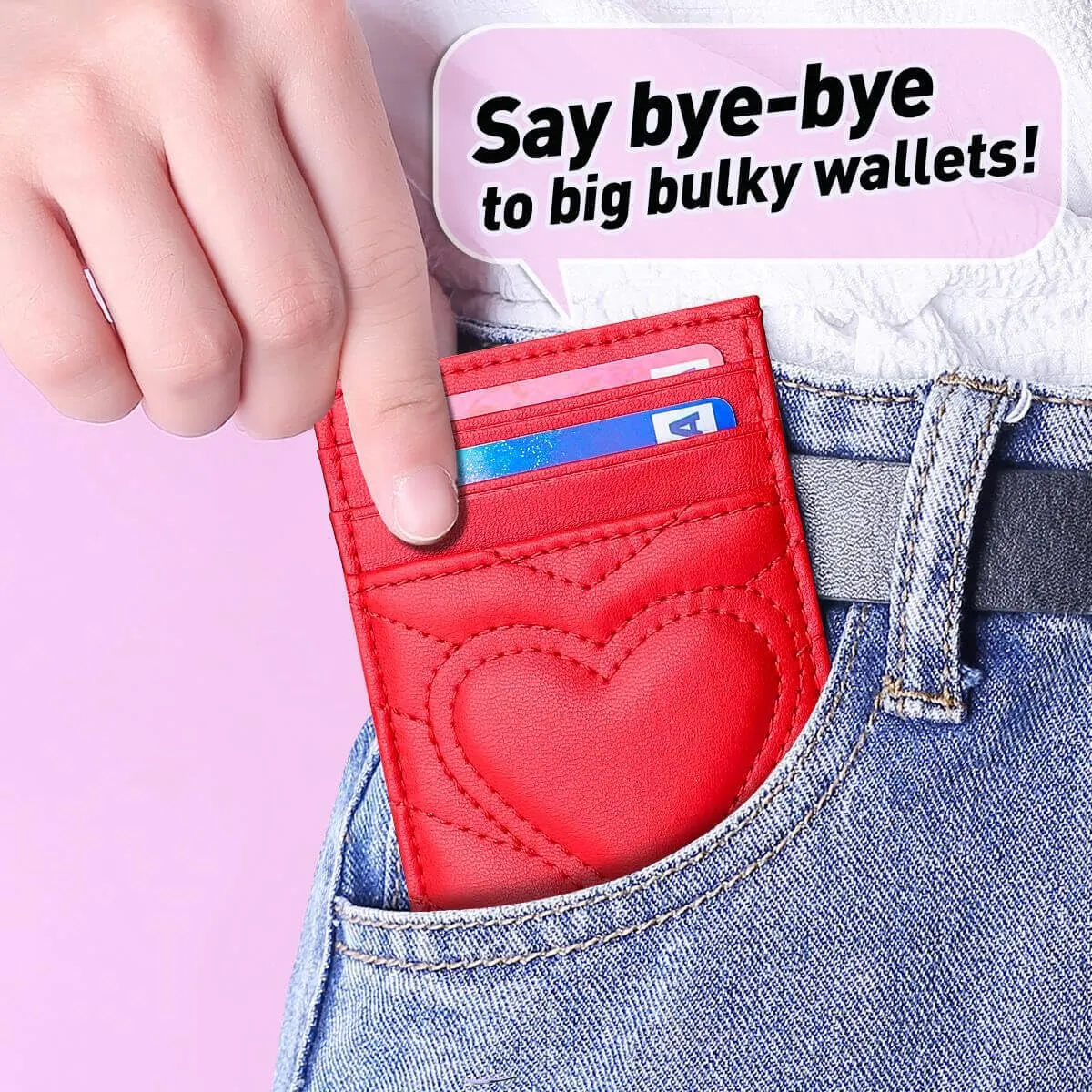 Quilted Leather Card Holder Wallet with RFID Blocking - Gifts for Teenage Girls and Women