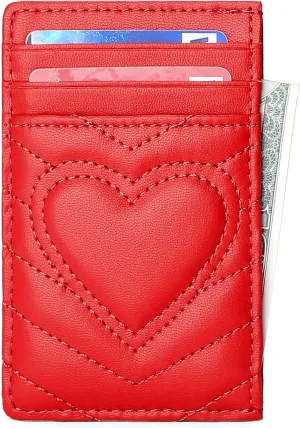 Quilted Leather Card Holder Wallet with RFID Blocking - Gifts for Teenage Girls and Women