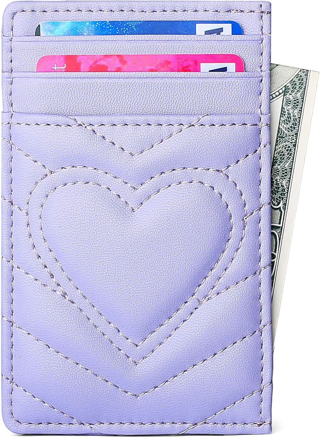 Quilted Leather Card Holder Wallet with RFID Blocking - Gifts for Teenage Girls and Women