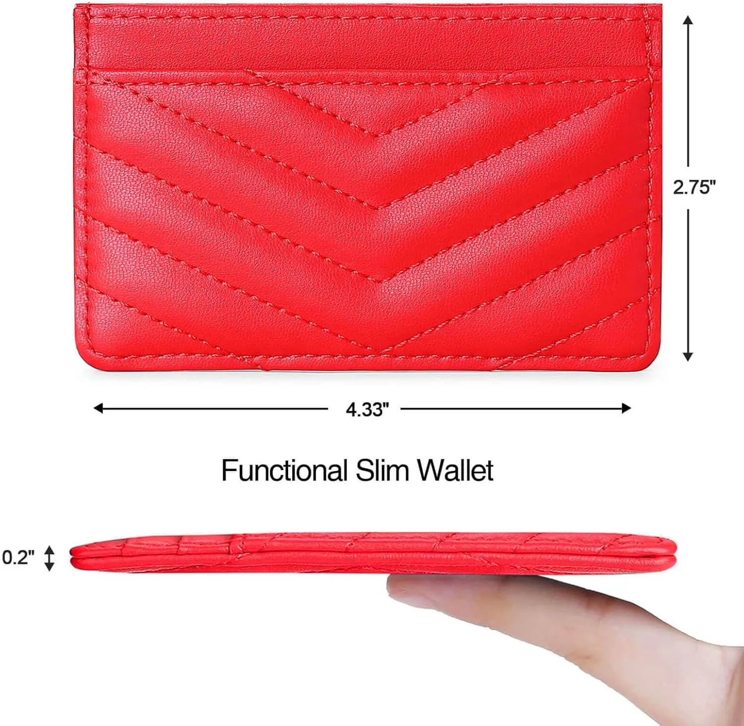 Quilted Leather Card Holder Wallet with RFID Blocking - Gifts for Teenage Girls and Women