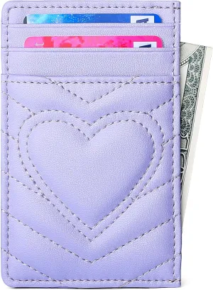 Quilted Leather Card Holder Wallet with RFID Blocking - Gifts for Teenage Girls and Women