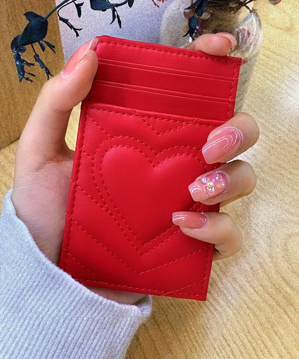 Quilted Leather Card Holder Wallet with RFID Blocking - Gifts for Teenage Girls and Women