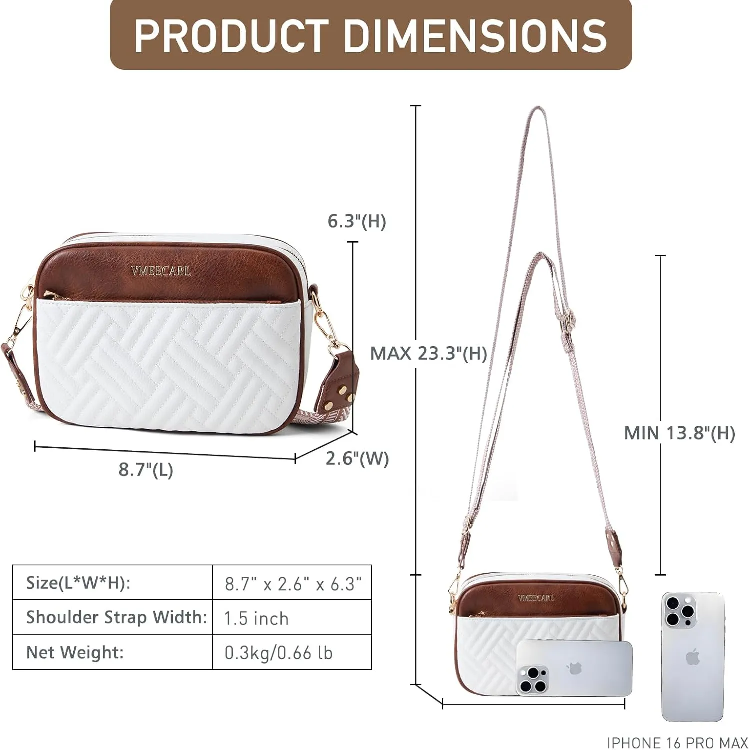 Quilted Vegan Leather Crossbody Bags for Women Small Leather Purses Shoulder Handbags with Antitheft RFID Wide Strap