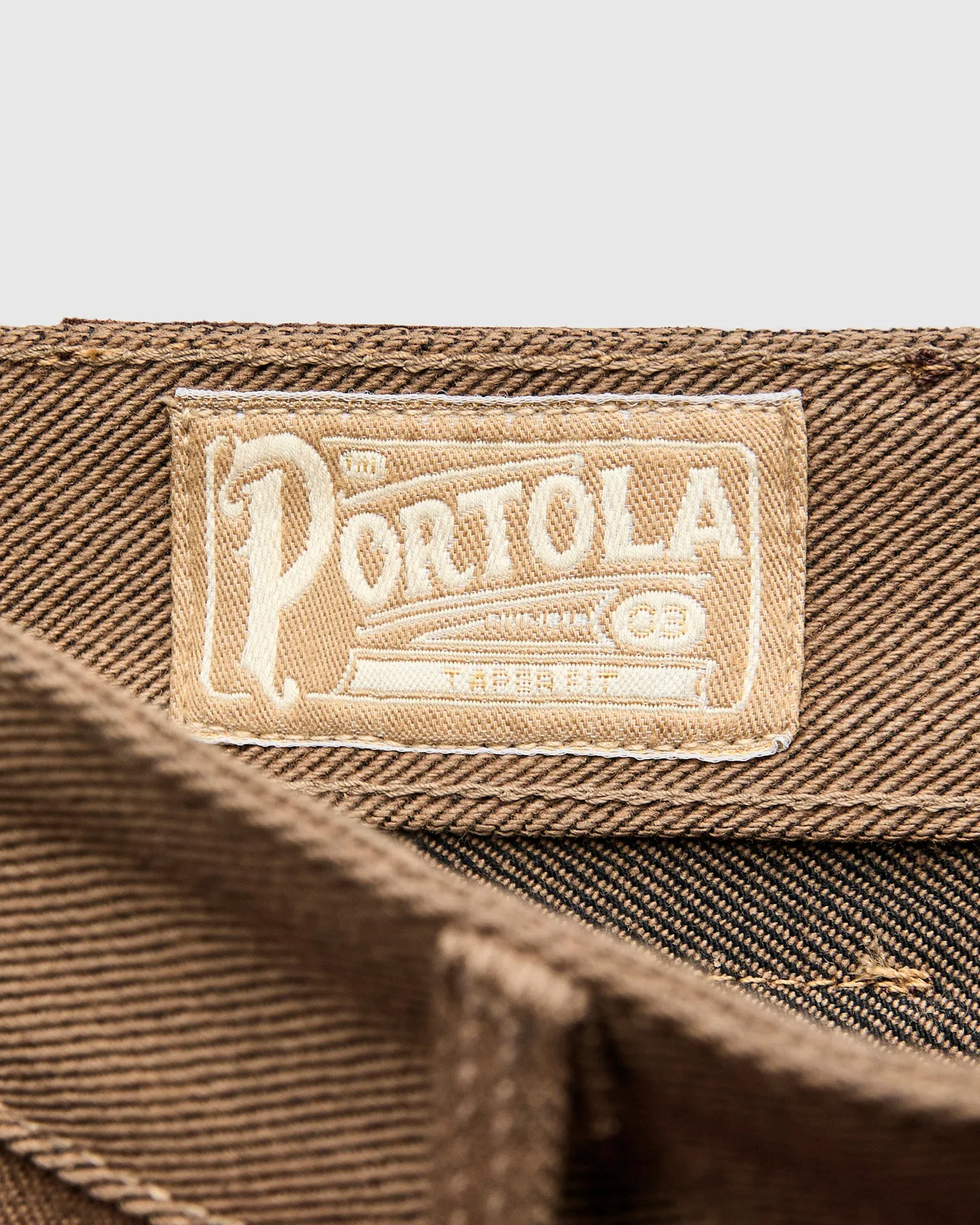 "Portola" 15oz Brown Selvedge Denim - Tapered Fit